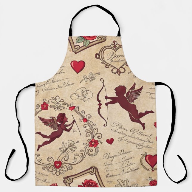 Vintage Cupid's Romantic Pattern (2) Apron (Front)