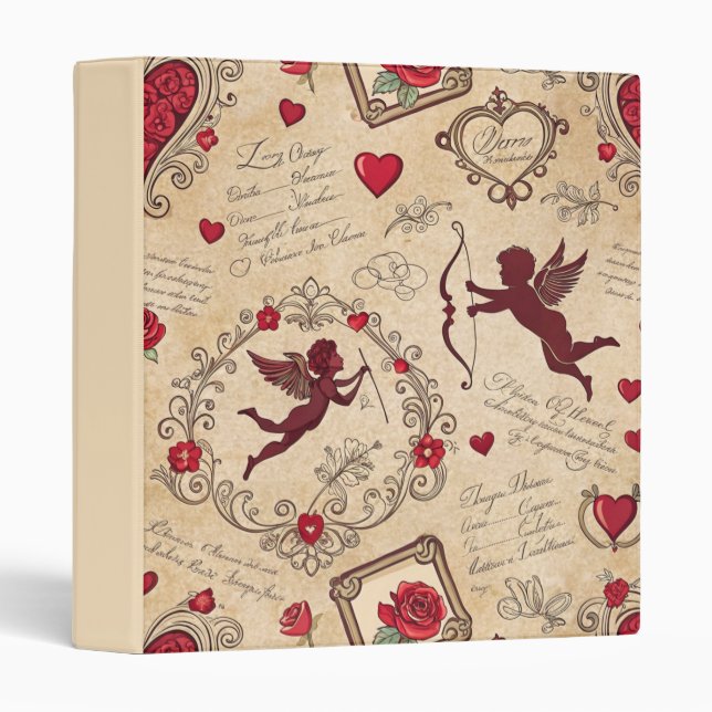 Vintage Cupid's Romantic Pattern (2) Binder (Front/Spine)