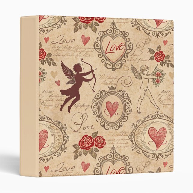 Vintage Cupid's Romantic Pattern (3) Binder (Front/Spine)