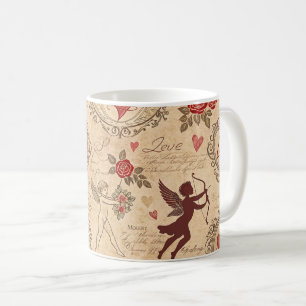 Vintage Cupid's Romantic Pattern (3) Coffee Mug