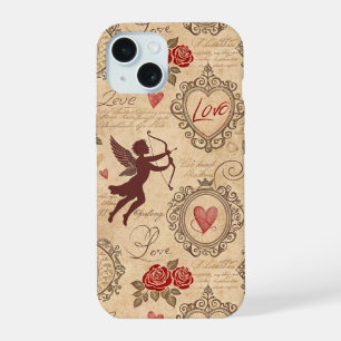 Vintage Cupid's Romantic Pattern (3) iPhone 15 Case