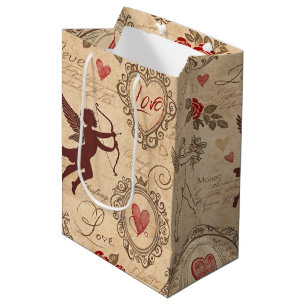 Vintage Cupid's Romantic Pattern (3) Medium Gift Bag
