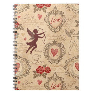 Vintage Cupid's Romantic Pattern (3) Notebook
