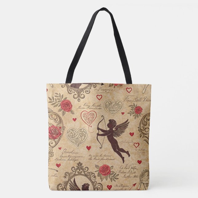 Vintage Cupid's Romantic Pattern (4) Tote Bag (Front)