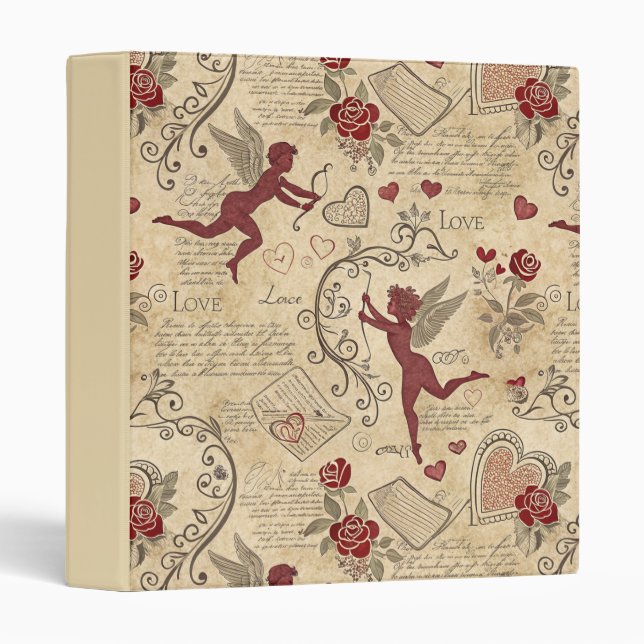 Vintage Cupid's Romantic Pattern (5) Binder (Front/Spine)