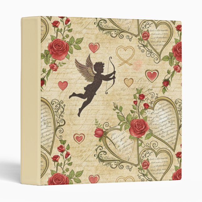 Vintage Cupid's Romantic Pattern (7) Binder (Front/Spine)