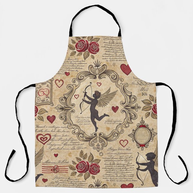 Vintage Cupid's Romantic Pattern (9) Apron (Front)