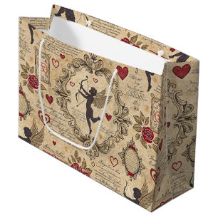 Vintage Cupid's Romantic Pattern (9) Large Gift Bag