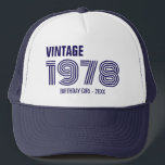 Vintage Custom 30th 40th 50th 60th Birthday Squad Trucker Hat<br><div class="desc">Vintage Custom 30th 40th 50th 60th Birthday Squad Trucker Hat</div>
