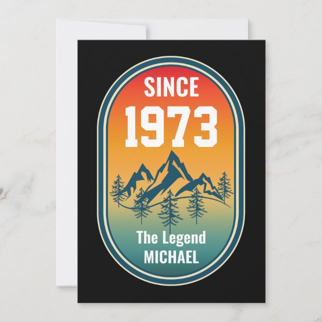 Vintage Custom Birthday The Legend Mountain Style Invitation (Front)