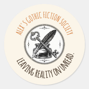 Vintage Custom Book Club Spooky Favour Sticker