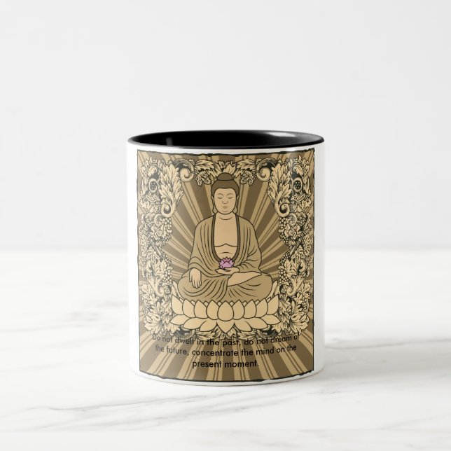 Vintage Custom Buddha Two-Tone Coffee Mug (Center)