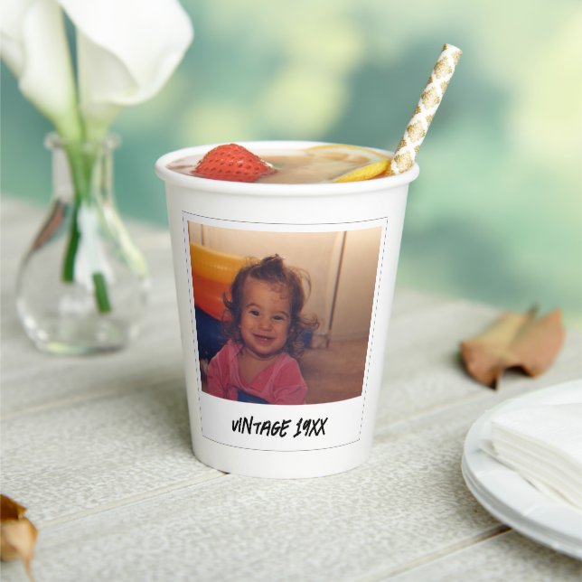 Vintage Custom Face Personalized Paper Party Cups (Insitu)
