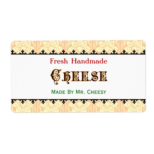Vintage Custom Handmade Cheese Labels (Front)
