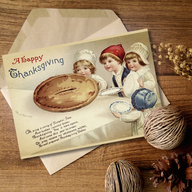 Vintage Custom Happy Thanksgiving  Holiday Card (Vintage Custom Happy Thanksgiving Holiday Card. Add your name & a special message.)