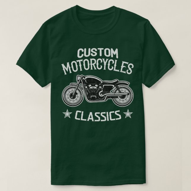 Vintage Custom Motorcycles T-Shirt (Design Front)