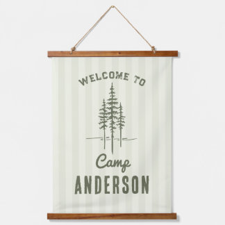 Vintage Custom Name Camp Tree Family Hanging Tapestry