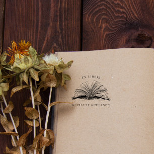  Vintage Custom Name Elegant Library Book Self-inking Stamp