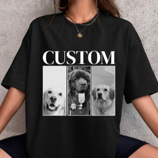 Vintage Custom Pet dog cat photo personalized 90s  T-Shirt