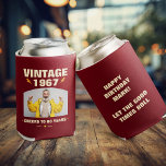 Vintage Custom Year Birthday Party Favor Photo Can Cooler<br><div class="desc">Turn up the celebration with this bold red “Custom Year” birthday photo can cooler. Featuring retro lightning bolt and star graphics, a personalized photo, and a custom line like “Cheers to 50 Years, ” plus a custom message on the back, this milestone party favor is perfect for 40th, 50th, or...</div>