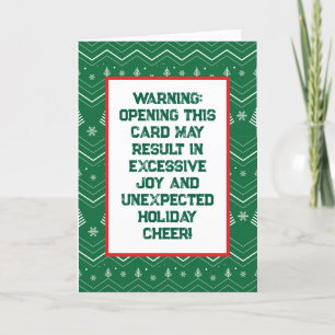Vintage Customizable Funny Christmas Green Pattern Holiday Card