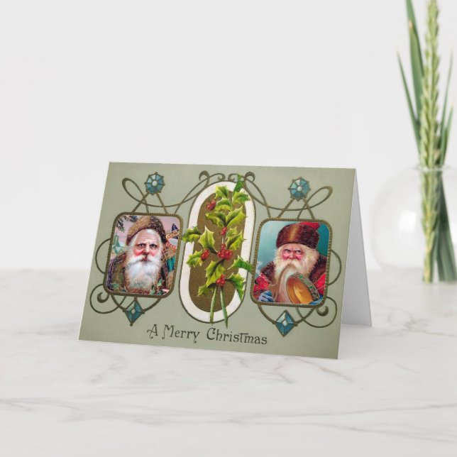 Vintage Customizable Photo Holiday Card (Front)