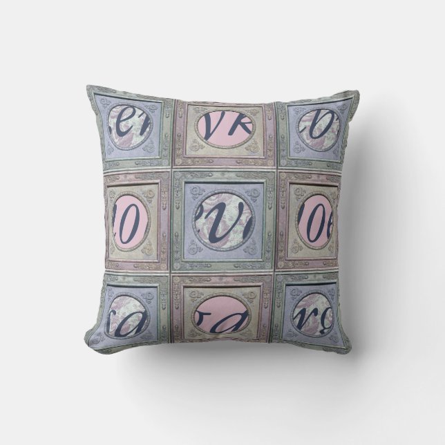 Vintage Customizable Pillow with Secret Message 2 (Front)