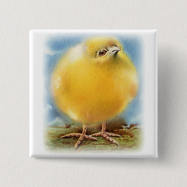 Vintage Cute Animal Easter  2 Inch Square Button (Front)