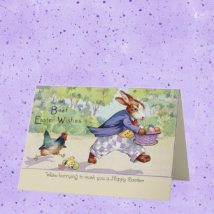 Vintage Cute Animal Easter Card