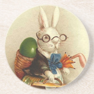 Vintage Cute Animal Easter  Coaster