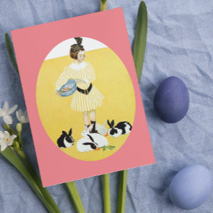 Vintage Cute Animal Easter  Holiday Card
