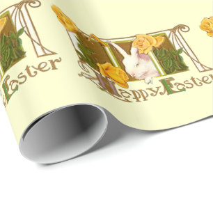 Vintage Cute Animal Easter  Wrapping Paper