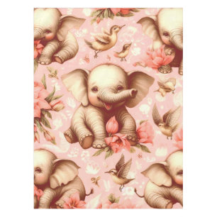 Vintage Cute Baby Elephant Pattern Tablecloth