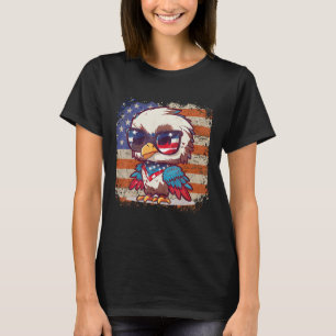 Vintage Cute Bald Eagle 4th USA American flag Patr T-Shirt