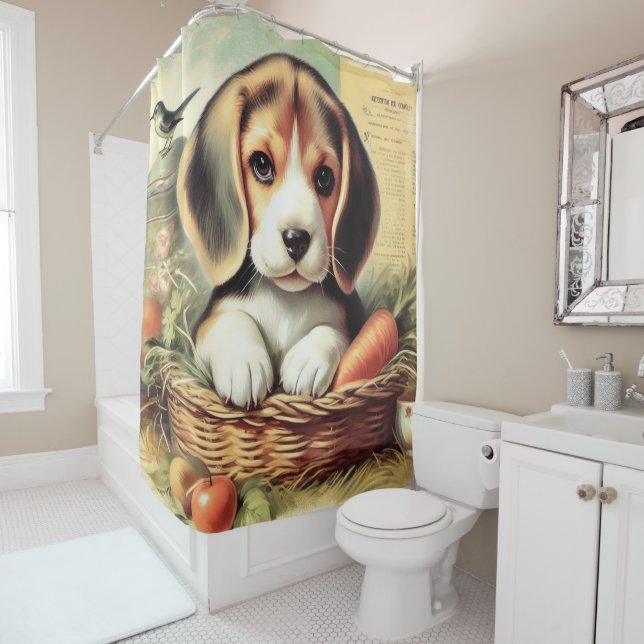 Vintage Cute Beagle Puppy (In Situ)
