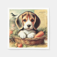Vintage Cute Beagle Puppy