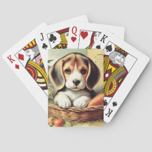 Vintage Cute Beagle Puppy Playing Cards