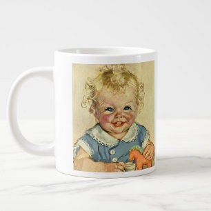 Vintage Cute Blonde Scandinavian Child with Curls Large Coffee Mug