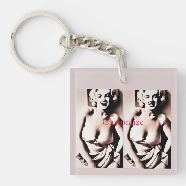 Vintage Cute Blonde Thunder_Cove  Keychain (Front)
