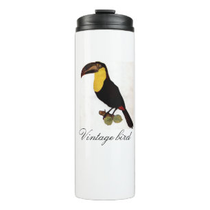 Vintage Cute Bright Colourful Bird and Foliage Thermal Tumbler
