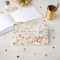 Vintage Cute Bunny Florals Baby Shower