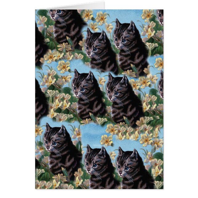 Vintage Cute Chat Kitten Animal Collage papier pei (Devant)