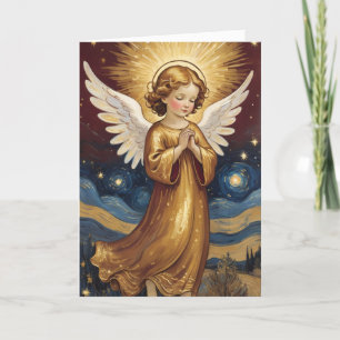 Vintage Cute Christmas Angel Personalized Holiday