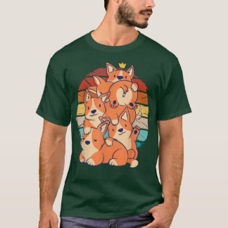 Vintage cute Corgi dogs on top of each other Corgi