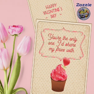 Vintage Cute Cupcake Funny Husband Valentine's Day Card