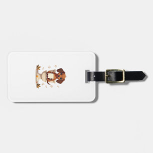 Vintage Cute Dachshund on Toilet Cartoon Bathroom  Luggage Tag