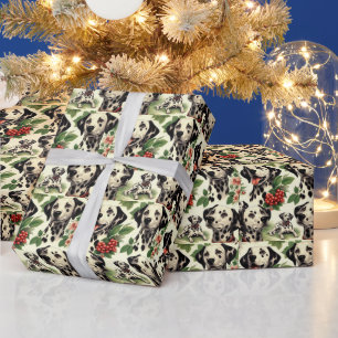 Vintage Cute Dalmatian Illustration Wrapping Paper