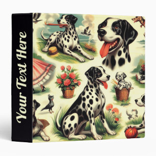 Vintage Cute Dalmatian Seamless Binder