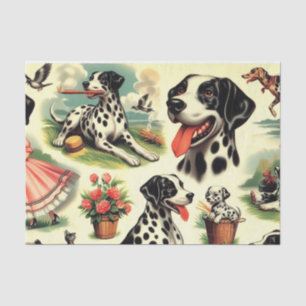 Vintage Cute Dalmatian Seamless Tissue Paper