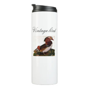 Vintage Cute Duck Colourful Bird and Foliage Thermal Tumbler